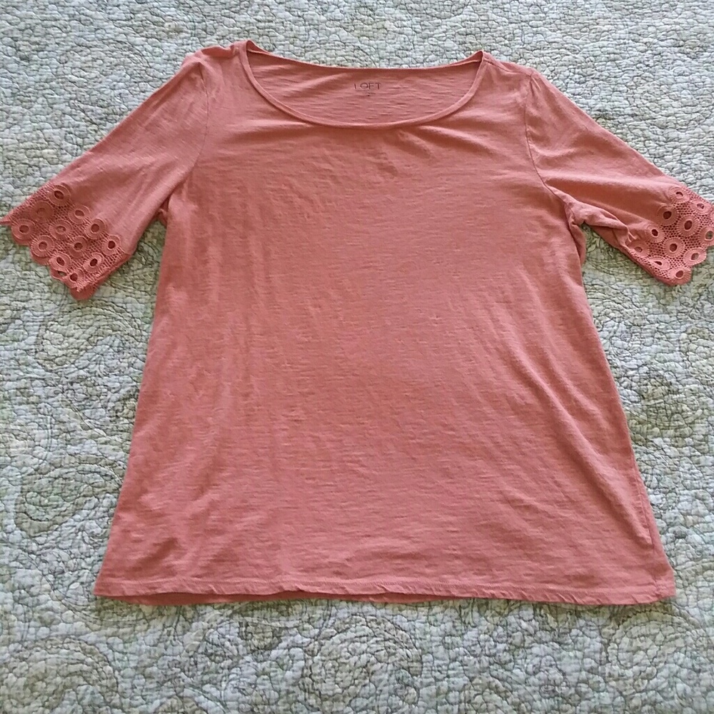 LOFT Outlet Lace Cuff Tee